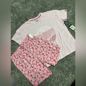 Joe Boxer Light Pink Smiley Pajama Set